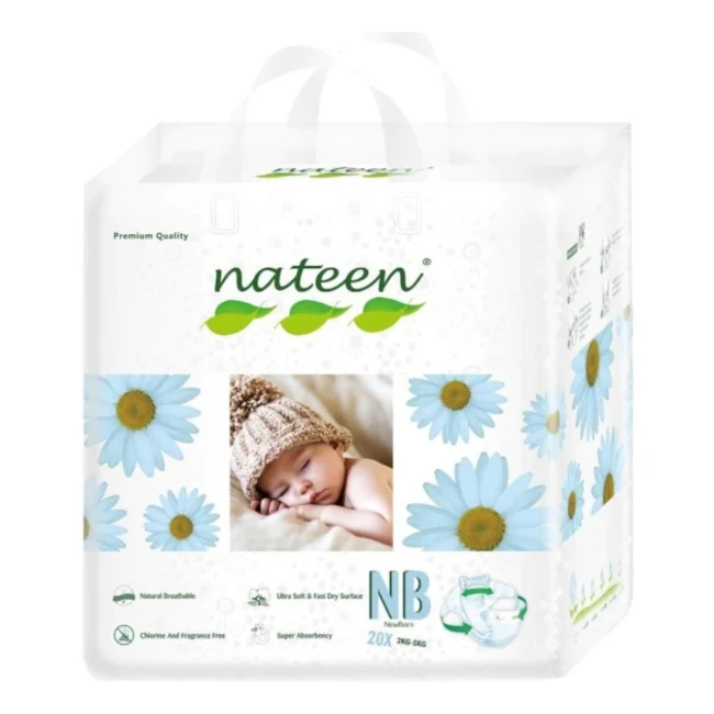 Scutece ecofriendly Nateen Nr.1 2-5 kg, 20 buc.